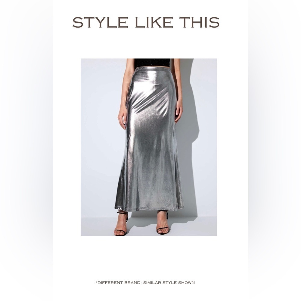 NEW - Metallic Midi Festival Skirt - Picture 7 of 9